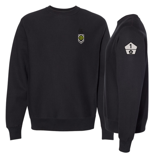 B-Lock Ranks Black Crewneck (Embroidered in 2 Areas)